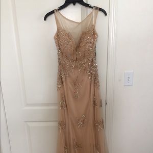 Nude sequined evening gown/prom dress Sz 8